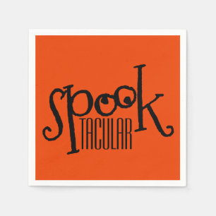 Serviette En Papier Drôle Orange Black Eyeballs Spooktacular Pun