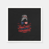 Serviette En Papier Drôle Patriotique Femme Née Libre Mais Maintenant (Devant)