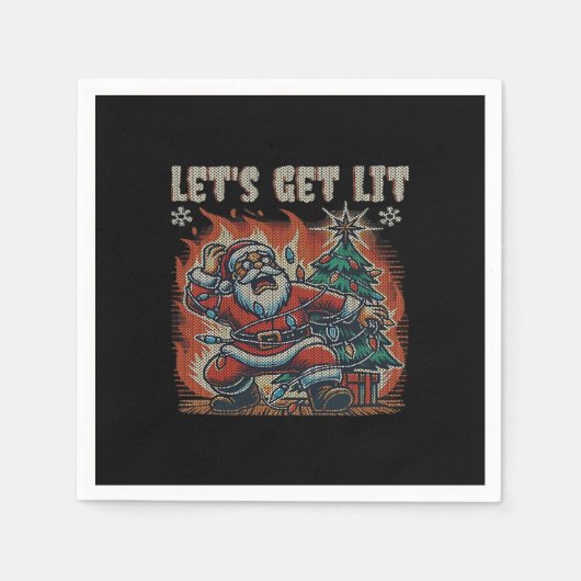 Serviette En Papier Drôle Père Noël brûle Lit Classic (Devant)