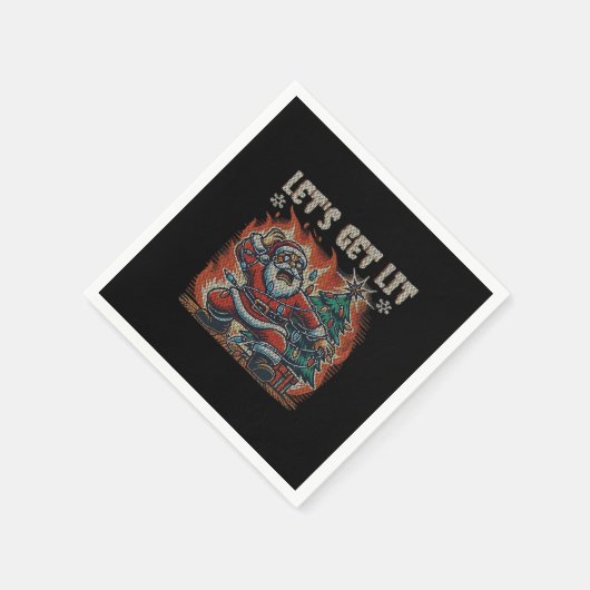 Serviette En Papier Drôle Père Noël brûle Lit Classic (Coin)