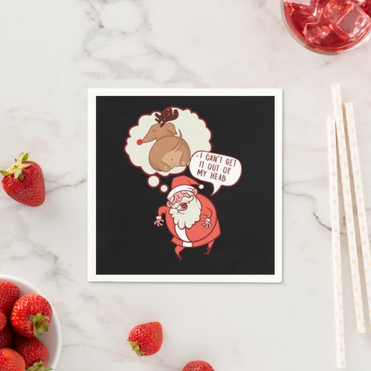 Serviette En Papier Drôle Père Noël Reindeer Nouvel An Cadeau de Noël (En situation)