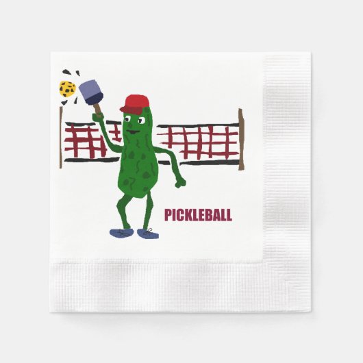 Serviette En Papier Drôle Pickleball Jouer Pickleball Art Design (Devant)