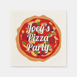 Serviette En Papier Drôle pizza pepperoni sur mesure fête d'anniversai