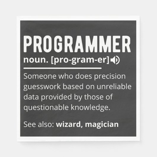 Serviette En Papier Drôle Programmer Code Développeur Définition (Devant)