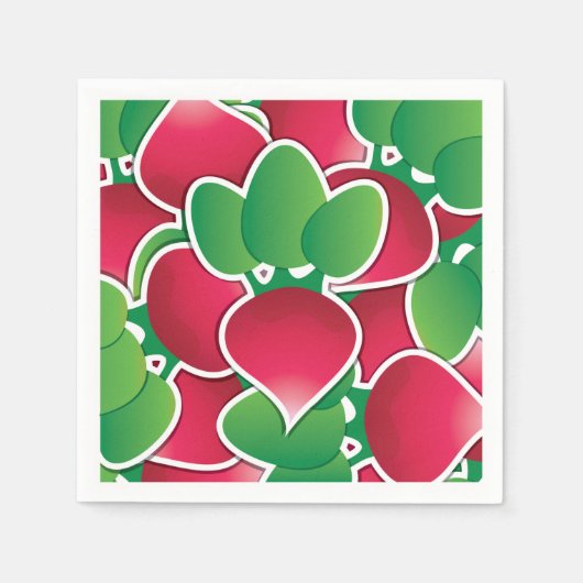 Serviette En Papier Drôle radis (Devant)