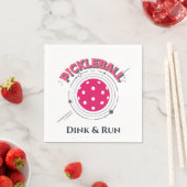 Serviette En Papier Drôle Retro Rose Dink & Run Pickleball (En situation)