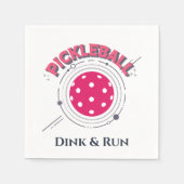 Serviette En Papier Drôle Retro Rose Dink & Run Pickleball (Devant)