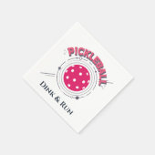 Serviette En Papier Drôle Retro Rose Dink & Run Pickleball (Coin)