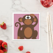 Serviette En Papier Drôle singe (En situation)