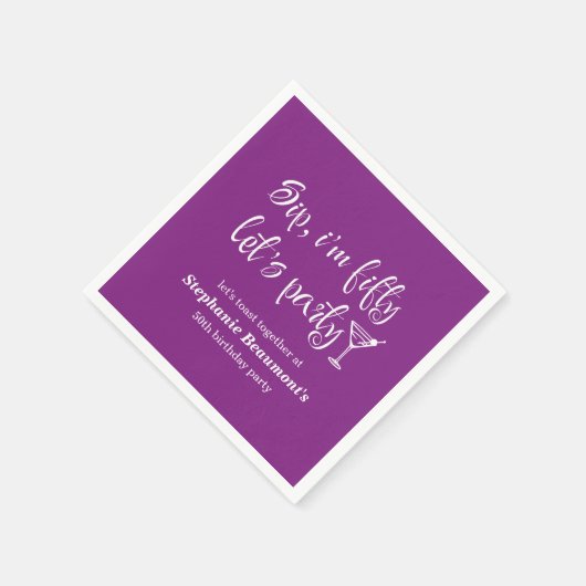 Serviette En Papier Drôle Sip moderne Je suis Cinquante Femme 50e anni (Coin)