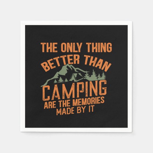 Serviette En Papier Drôle slogan de camping été citations (Devant)