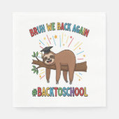 Serviette En Papier Drôle Sloth Retour à l'école (Devant)
