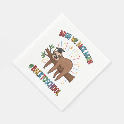 Serviette En Papier Drôle Sloth Retour à l'école (Coin)