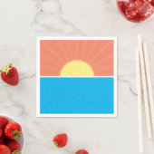 Serviette En Papier Drôle soleil et requins été (En situation)