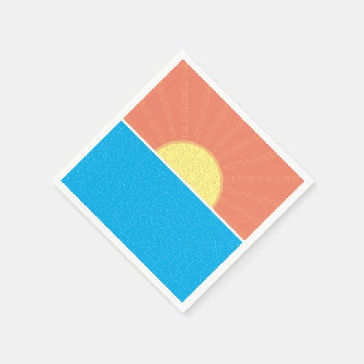 Serviette En Papier Drôle soleil et requins été (Coin)