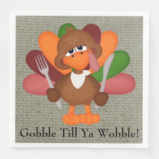 Serviette En Papier Drôle Thanksgiving dinde dinde serviettes en papie (Devant)