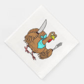 Serviette En Papier Drôle Thanksgiving Turquie (Coin)