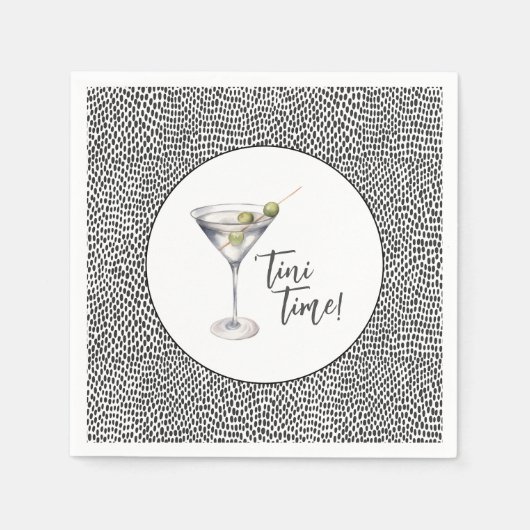 Serviette En Papier Drôle 'Tini Time Martini Cocktail Party (Devant)