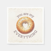 Serviette En Papier Drôle Tout Bagel 'Tu es Mon Tout' (Devant)