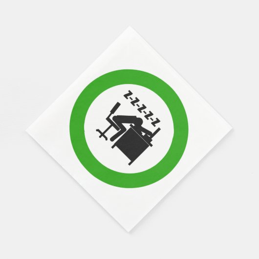 Serviette En Papier Drôle Travailleur de bureau dormant au bureau (Coin)