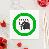 Serviette En Papier Drôle Travailleur de bureau dormant au bureau