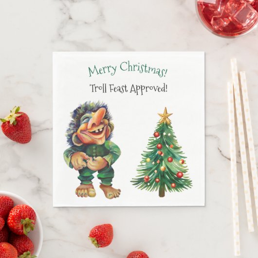 Serviette En Papier Drôle Troll Fête de Noël Style scandinave (En situation)