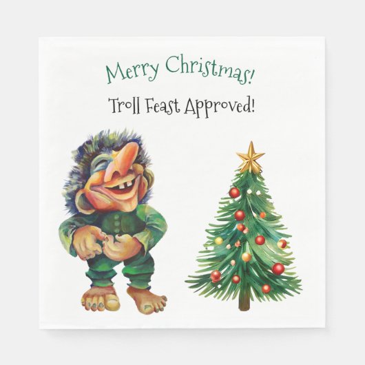 Serviette En Papier Drôle Troll Fête de Noël Style scandinave (Devant)