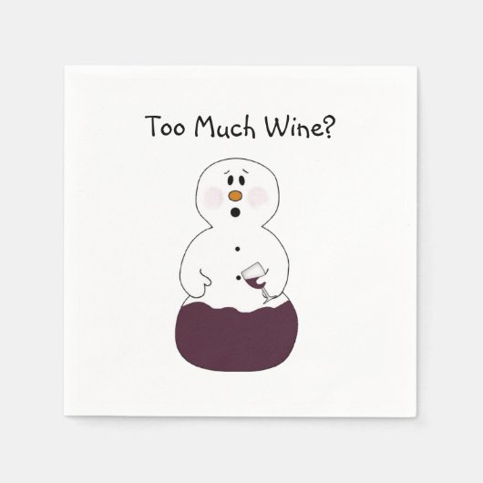 Serviette En Papier Drôle trop de vin serviette (Devant)