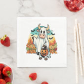 Serviette En Papier Drôle vache fantôme d'Halloween (En situation)