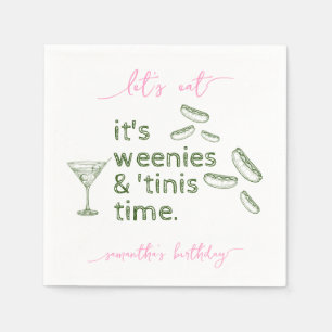 Serviette En Papier Drôles de Petits Cornichons & Tinis Soirée d'anniv