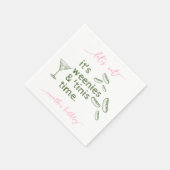 Serviette En Papier Drôles de Petits Haricots Verts et Tinis Martini F (Coin)