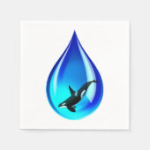 Serviette En Papier Drop d'eau et Orca (Devant)