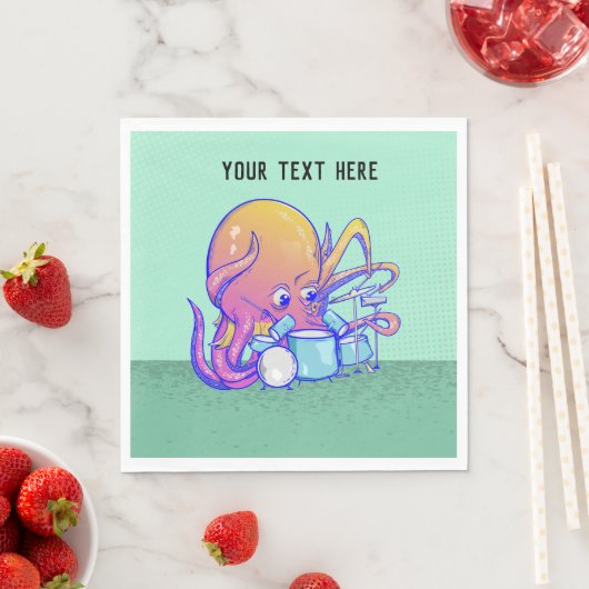 Serviette En Papier Drumage de pieuvre (En situation)