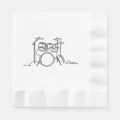 Serviette En Papier Drummer Music Design Drums One-Line (Devant)