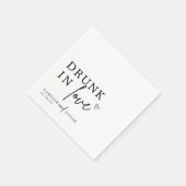 Serviette En Papier Drunin In Love Black & White Personnalisé (Coin)
