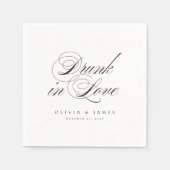 Serviette En Papier Drunin in Love Fancy Script Mariage personnalisé (Devant)