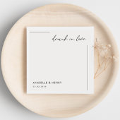 Serviette En Papier Drunin in Love Minimalist Script & Line Mariage