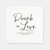 Serviette En Papier Drunin In Love Moderne Mariage de calligraphie (Devant)