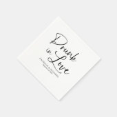Serviette En Papier Drunin In Love Moderne Mariage de calligraphie (Coin)
