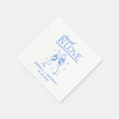 Serviette En Papier Drunin In Love Personnalisé Beach Cocktail Mariage (Coin)