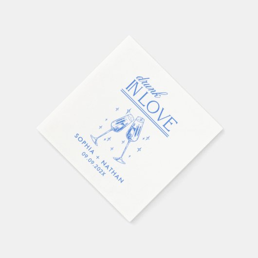 Serviette En Papier Drunin In Love Personnalisé Beach Cocktail Mariage (Coin)