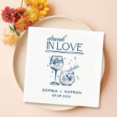 Serviette En Papier Drunin In Love Personnalisé Cocktail Mariage