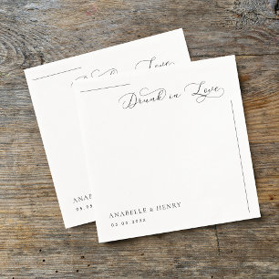 Serviette En Papier Drunin Love Delicate Script & Line Mariage