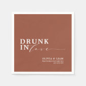 Serviette En Papier Drunk In Love Burnt Orange Mariage (Devant)