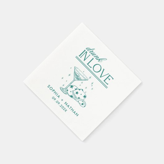 Serviette En Papier Drunk In Love Personnalisé Cowgirl Mariage (Coin)