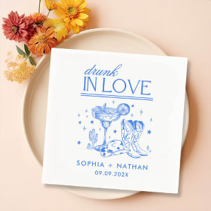 Serviette En Papier Drunk In Love Personnalisé Cowgirl Mariage