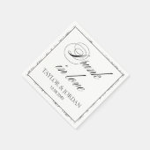 Serviette En Papier Drunk in Love Script Floral Wedding Custom  (Coin)