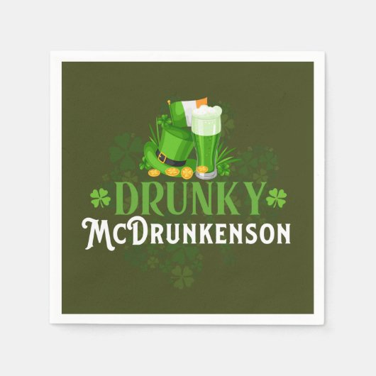 Serviette En Papier Drunky McDrunkerson St. Patrick's Day (Devant)