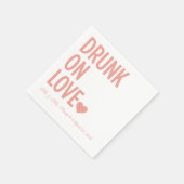 Serviette En Papier Drunon Love Mariage Napkins Coral (Coin)