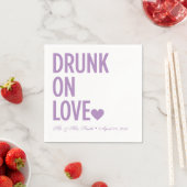 Serviette En Papier Drunon Love Mariage serviettes Lavande (En situation)